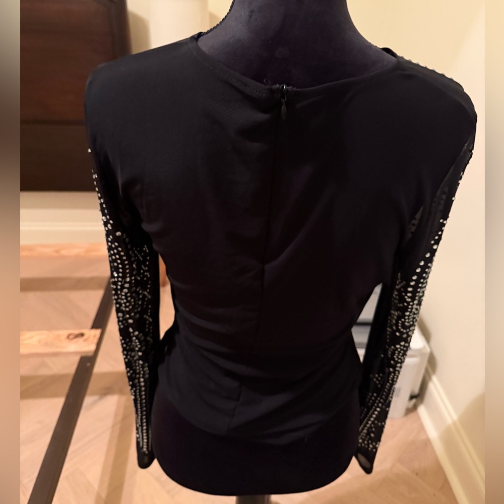 Black Long Sleeve Studded Top - Picture 2 of 6